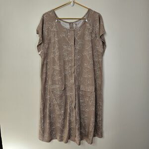 Women's Taupe Floral Comfortable Lounge Nightgown Or Delivery